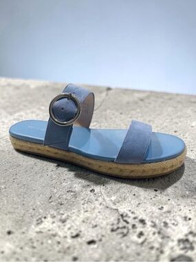 New! Stuart Weitzman Mykonos Women's Suede Espadrille Periwinkle Sandals Size 9